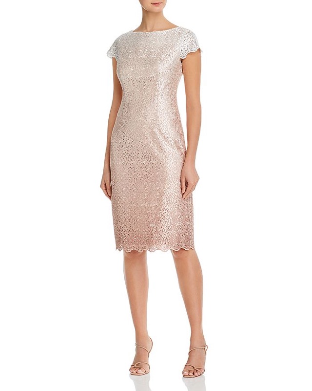 Glitter Lace Sheath Cocktail Dress | Laura's Fashion