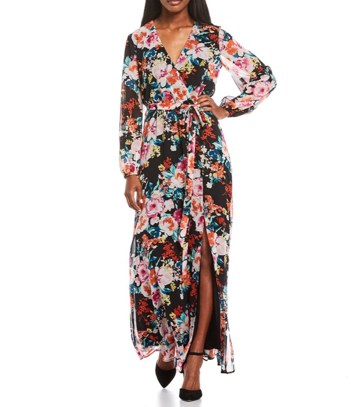 Long Sleeve Floral Maxi Dress | Laura's Fashion